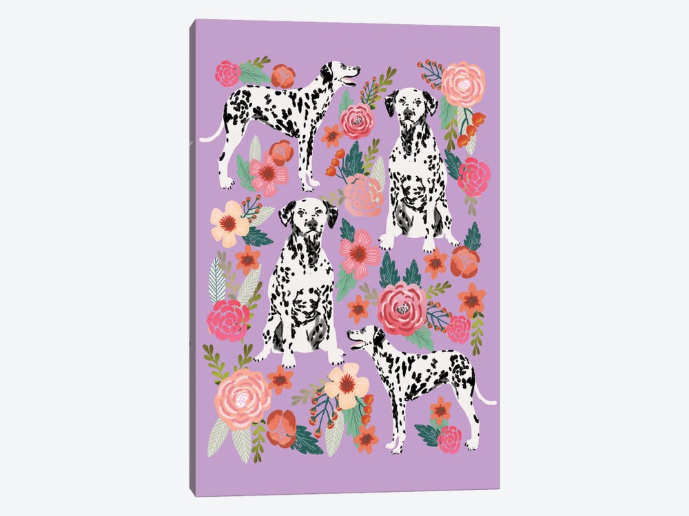 Dalmatian Floral Collage by Pet Friendly 1-piece Canvas Art Print