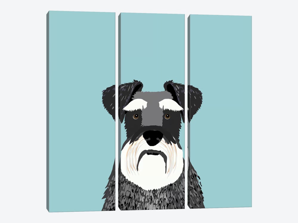 Schnauzer by Pet Friendly 3-piece Canvas Art Print