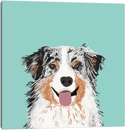 Australian Shepherd II Canvas Art Print - Pet Friendly