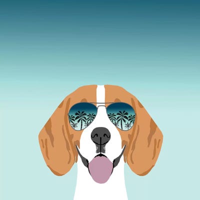 Beagle Summer by Pet Friendly metal wall art