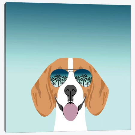Beagle Summer Canvas Print #PET78} by Pet Friendly Canvas Wall Art