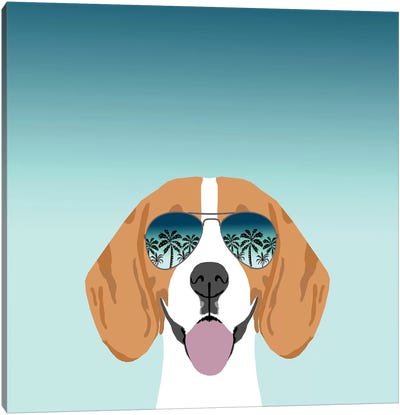 Beagle Summer Canvas Art Print - Pet Friendly