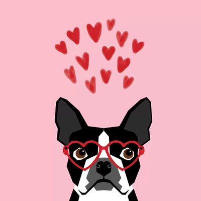 Boston Terrier Love  Glasses by Pet Friendly acrylic art print