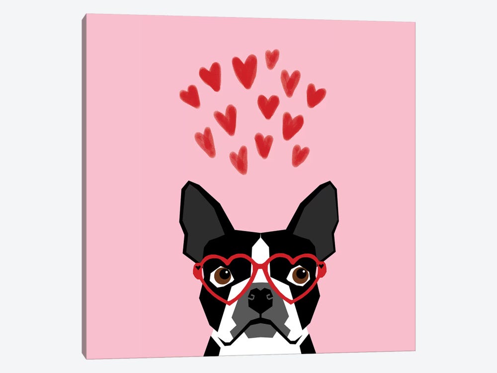 Boston Terrier Love  Glasses by Pet Friendly 1-piece Art Print