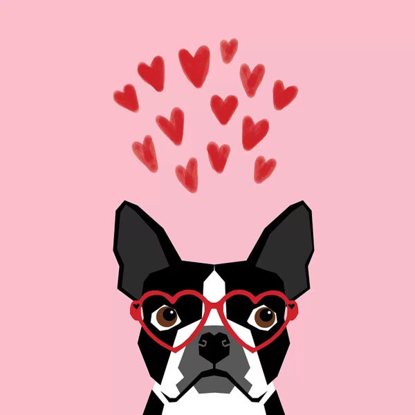 Boston Terrier Love  Glasses