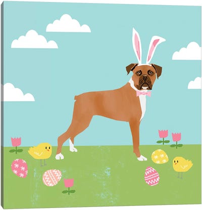 Boxer Easter Canvas Art Print - Pet Friendly