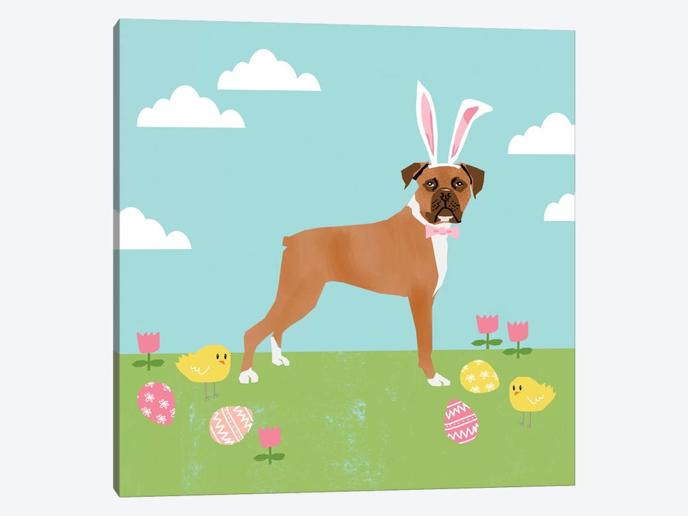 Boxer Easter by Pet Friendly 1-piece Art Print