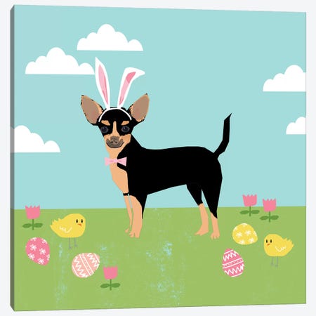 Chihuahua Black And Tan Canvas Print #PET88} by Pet Friendly Canvas Art Print