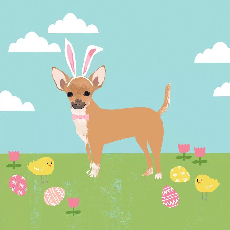 Chihuahua Easter Tan by Pet Friendly wall art