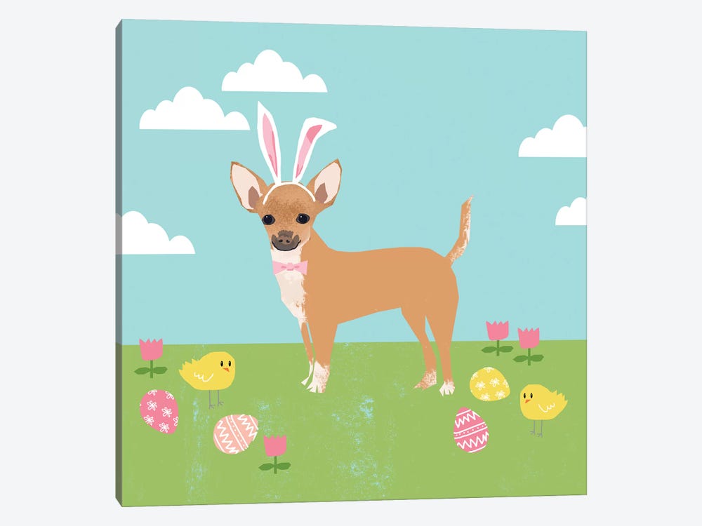 Chihuahua Easter Tan by Pet Friendly 1-piece Canvas Wall Art