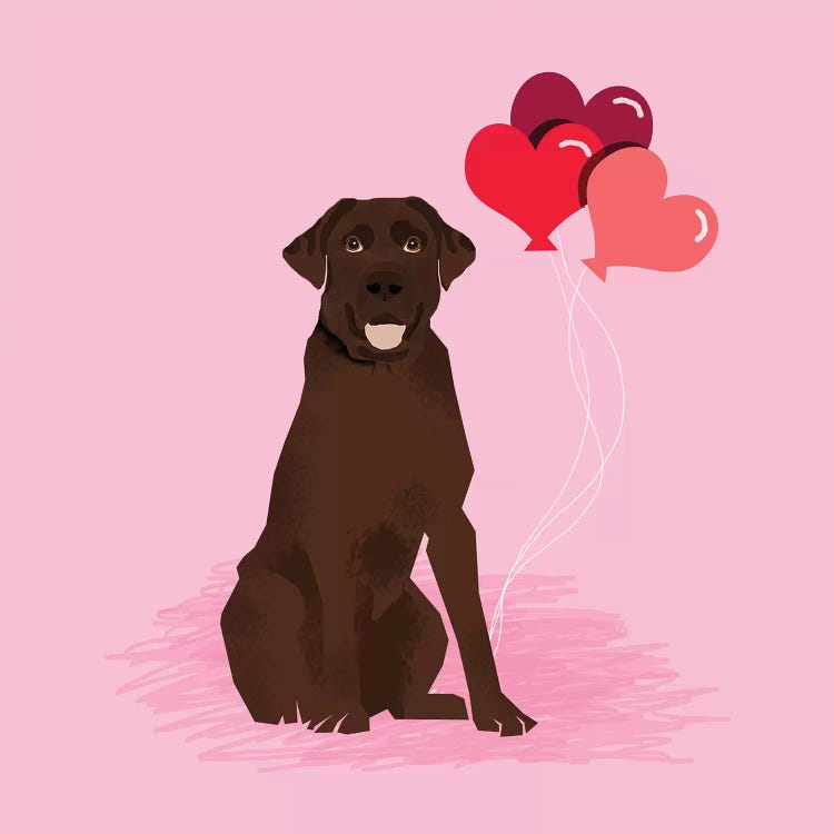 Chocolate Lab Love Balloons