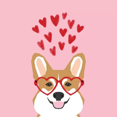 Corgi Love Glasses   by Pet Friendly multi panel art
