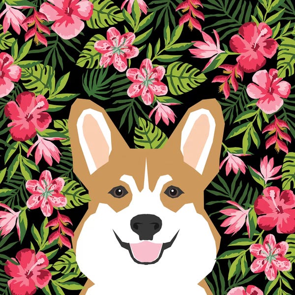 Hibiscuses: Corgi Hawaiian by Pet Friendly