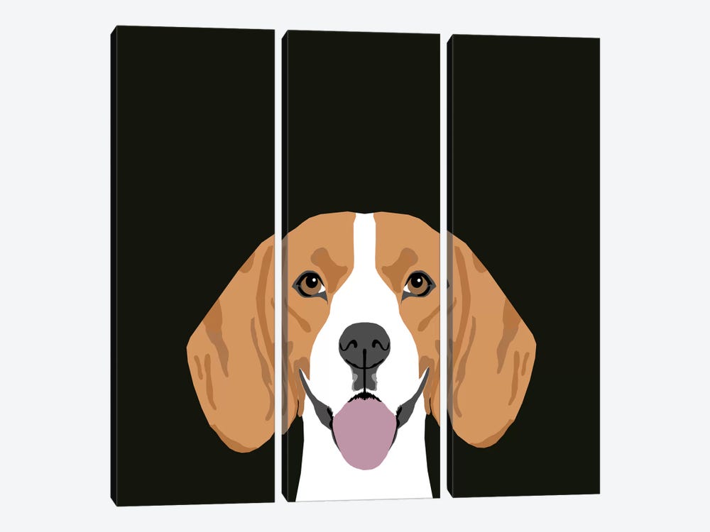 Beagle by Pet Friendly 3-piece Canvas Art