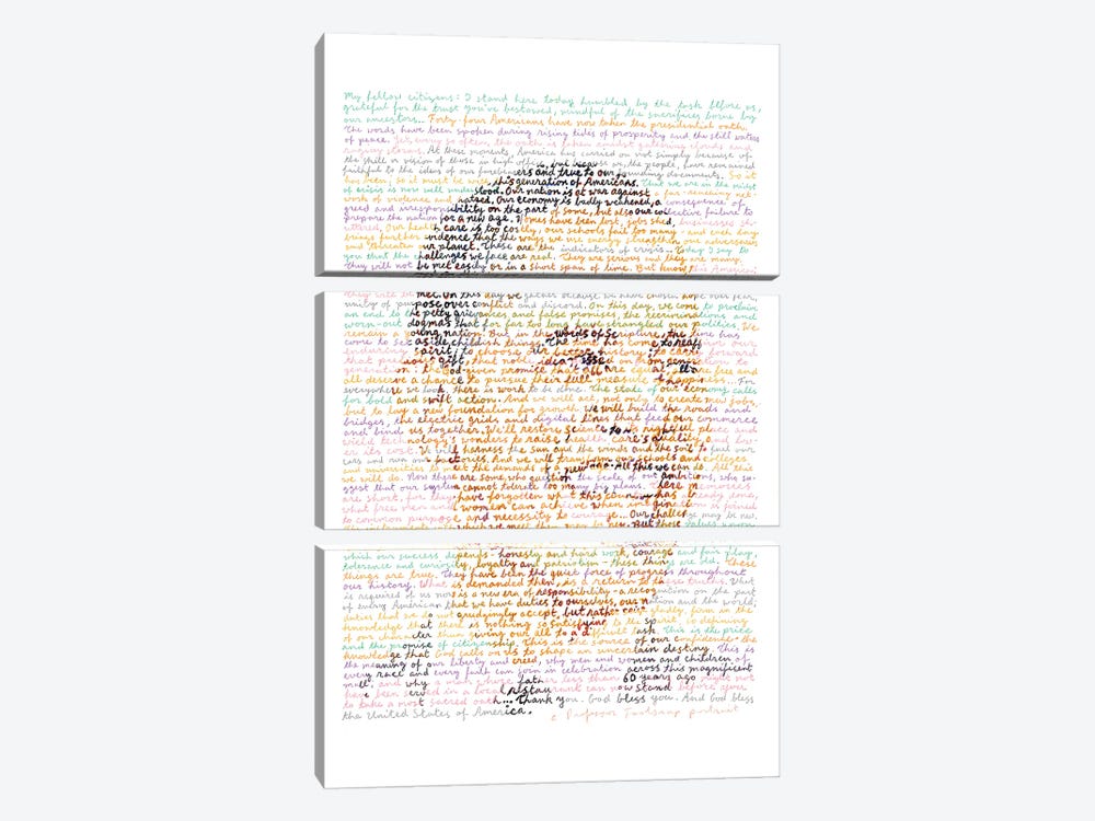 Barack Obama by Professor Foolscap 3-piece Canvas Art