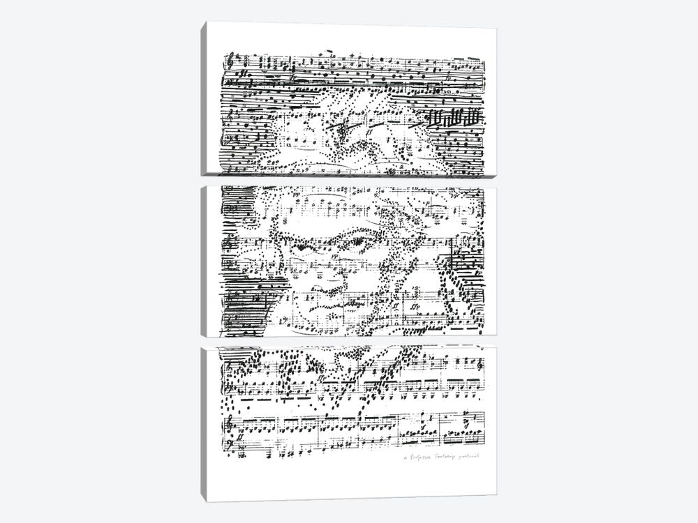 Beethoven by Professor Foolscap 3-piece Canvas Art Print