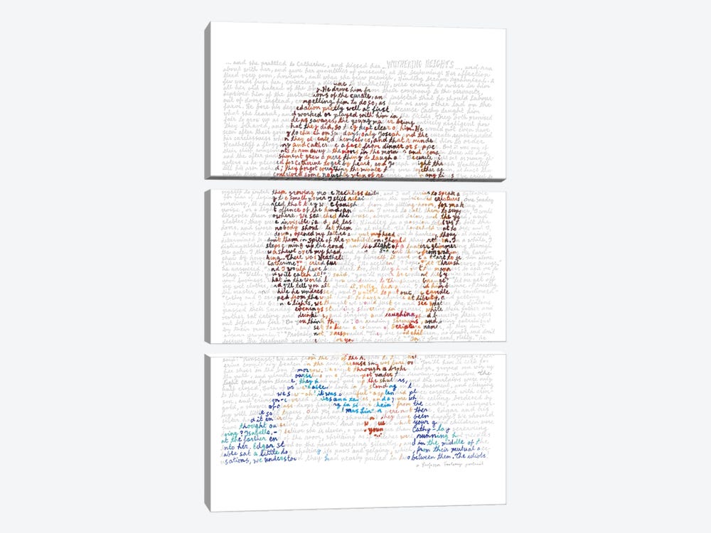 Emily Brontë by Professor Foolscap 3-piece Canvas Wall Art