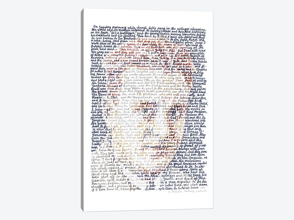 F. Scott Fitzgerald by Professor Foolscap 1-piece Canvas Wall Art