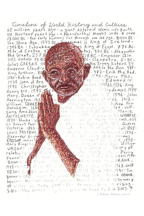 Gandhi by Professor Foolscap wall art