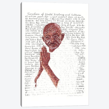 Gandhi Canvas Print #PFF21} by Professor Foolscap Canvas Art Print