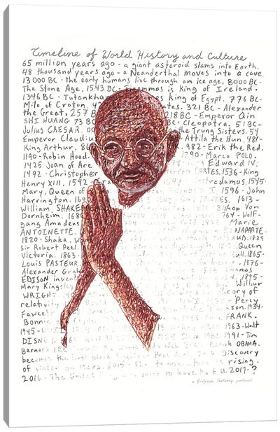 Gandhi Canvas Art Print - Professor Foolscap