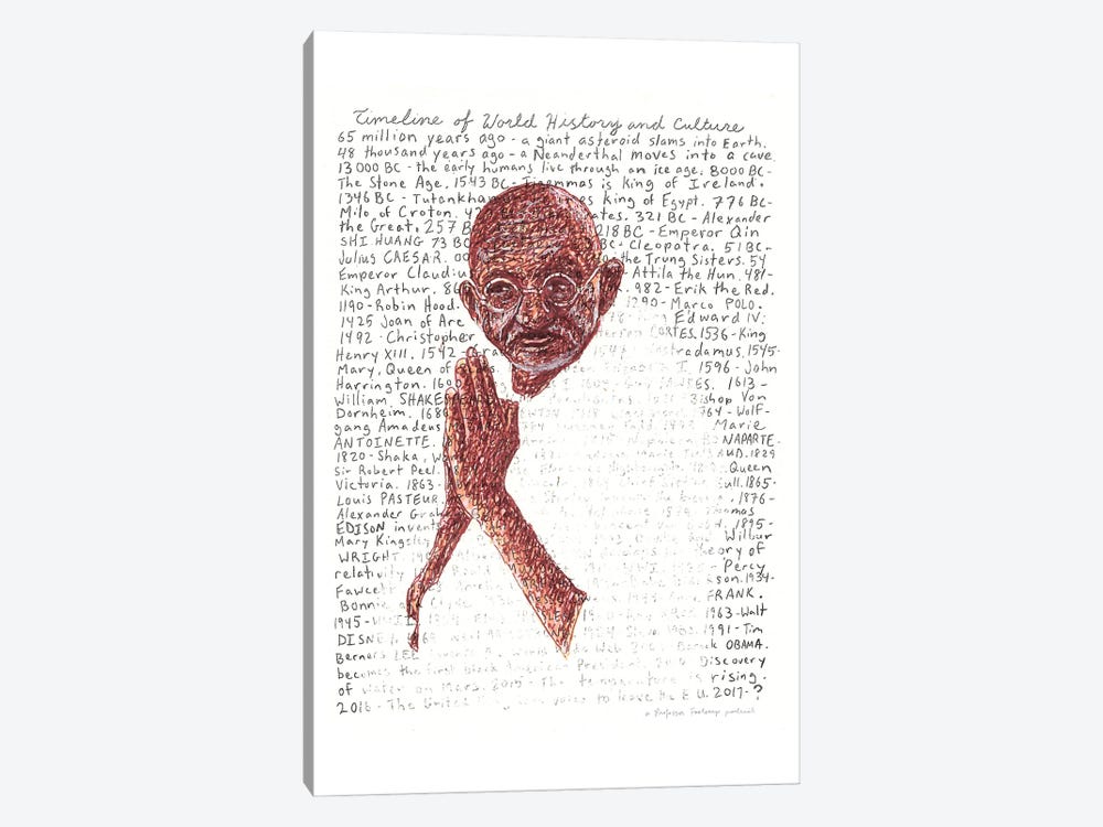 Gandhi by Professor Foolscap 1-piece Canvas Art Print