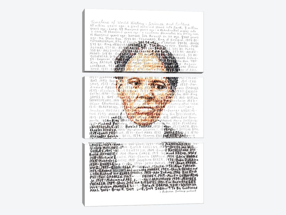 Harriet Tubman by Professor Foolscap 3-piece Canvas Print