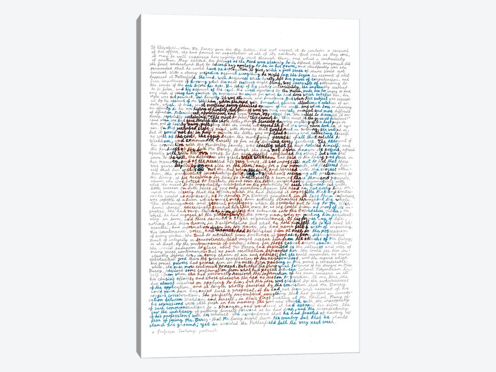 Jane Austen by Professor Foolscap 1-piece Canvas Print