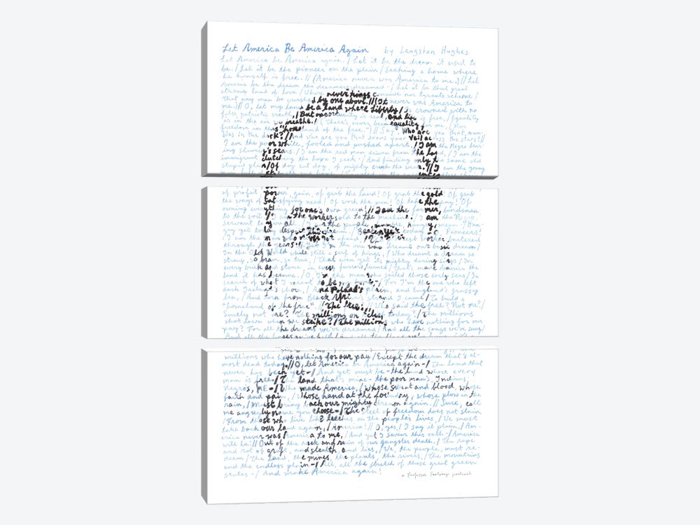 Langston Hughes by Professor Foolscap 3-piece Art Print