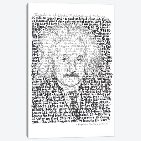 Albert Einstein Canvas Print #PFF2} by Professor Foolscap Canvas Artwork
