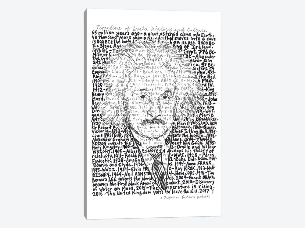Albert Einstein by Professor Foolscap 1-piece Canvas Art Print
