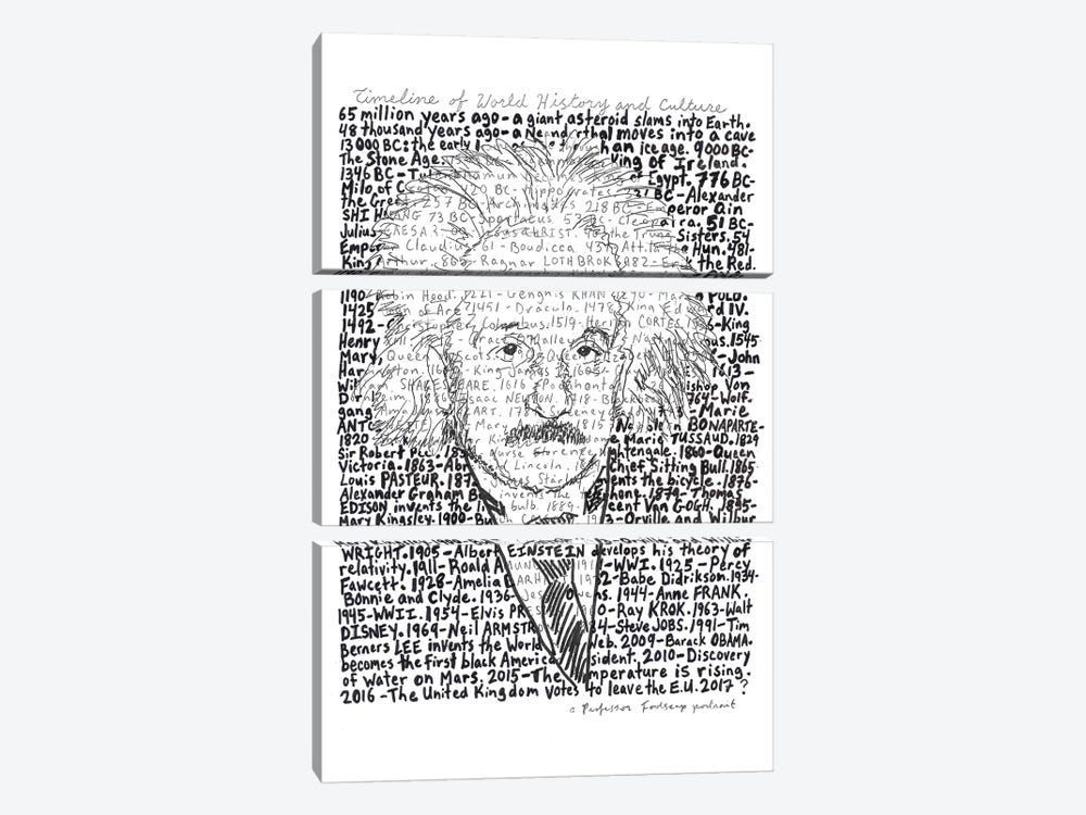 Albert Einstein by Professor Foolscap 3-piece Canvas Print