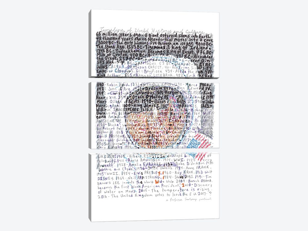 Neil Armstrong by Professor Foolscap 3-piece Canvas Print