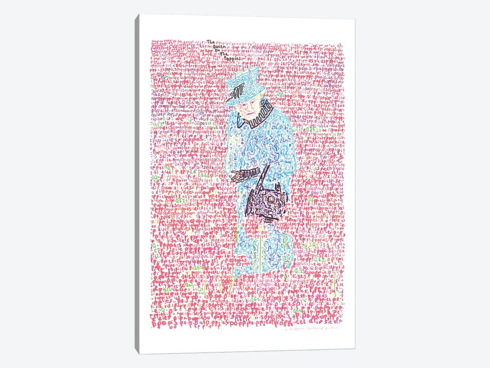 Queen Elizabeth II by Professor Foolscap 1-piece Canvas Art Print
