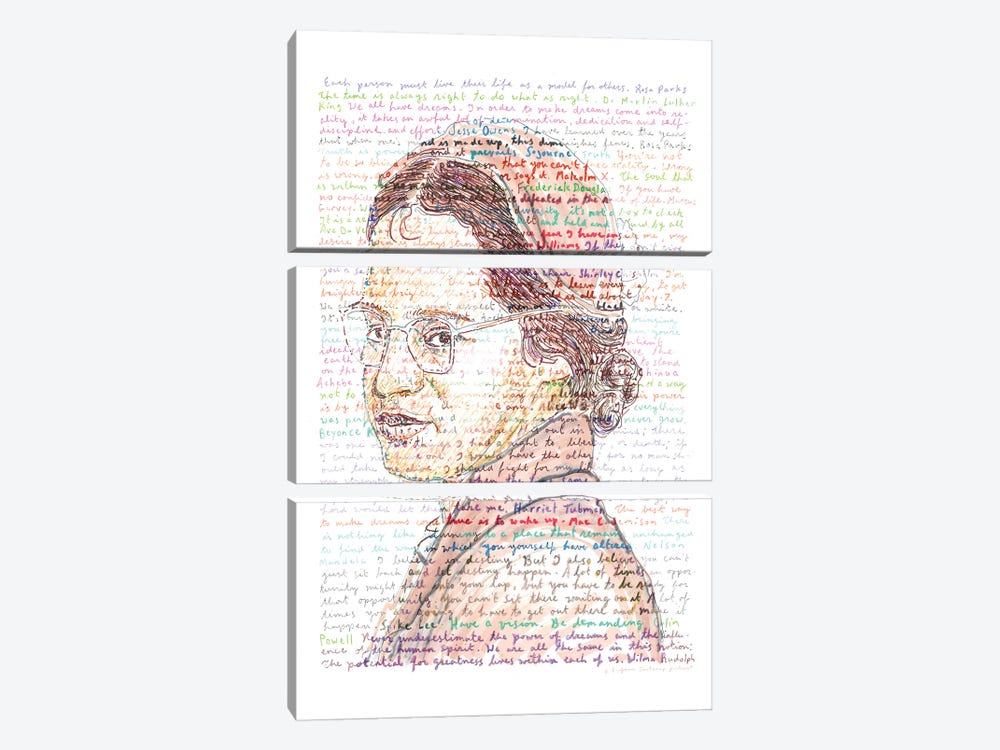 Rosa Parks by Professor Foolscap 3-piece Canvas Art Print