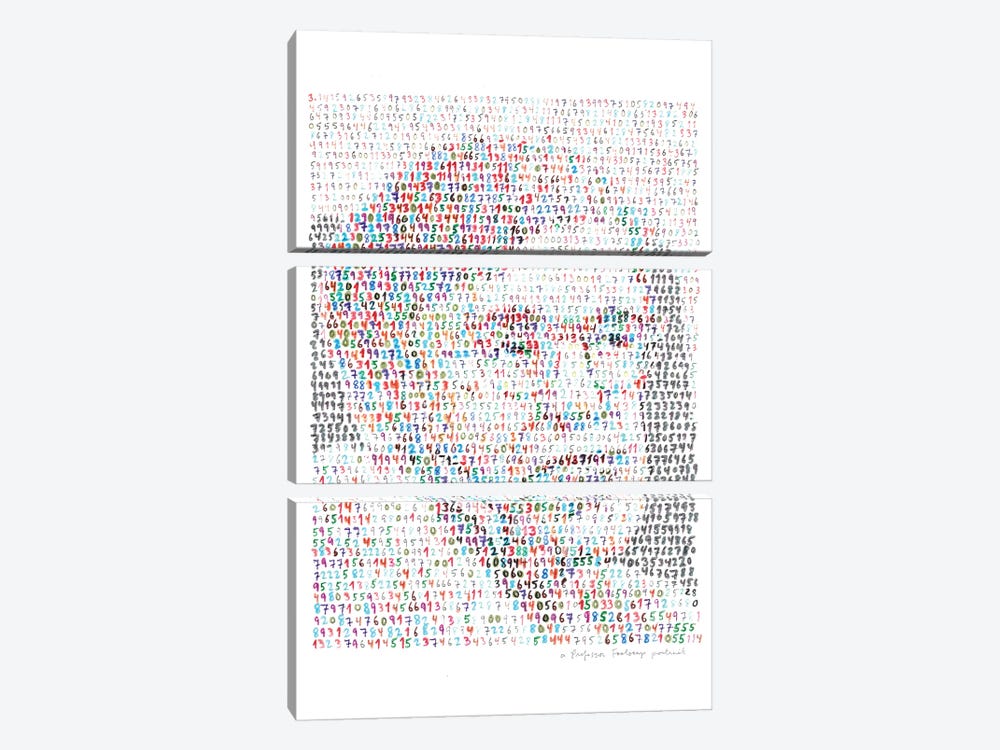Stephen Hawking by Professor Foolscap 3-piece Canvas Art Print