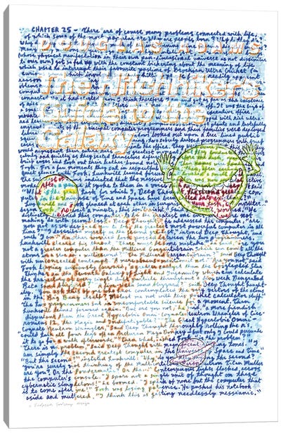 The Hitchhiker's Guide To The Galaxy Canvas Art Print - Literature Art