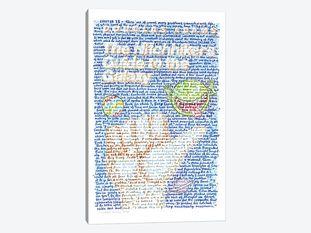 The Hitchhiker's Guide To The Galaxy by Professor Foolscap 1-piece Canvas Print