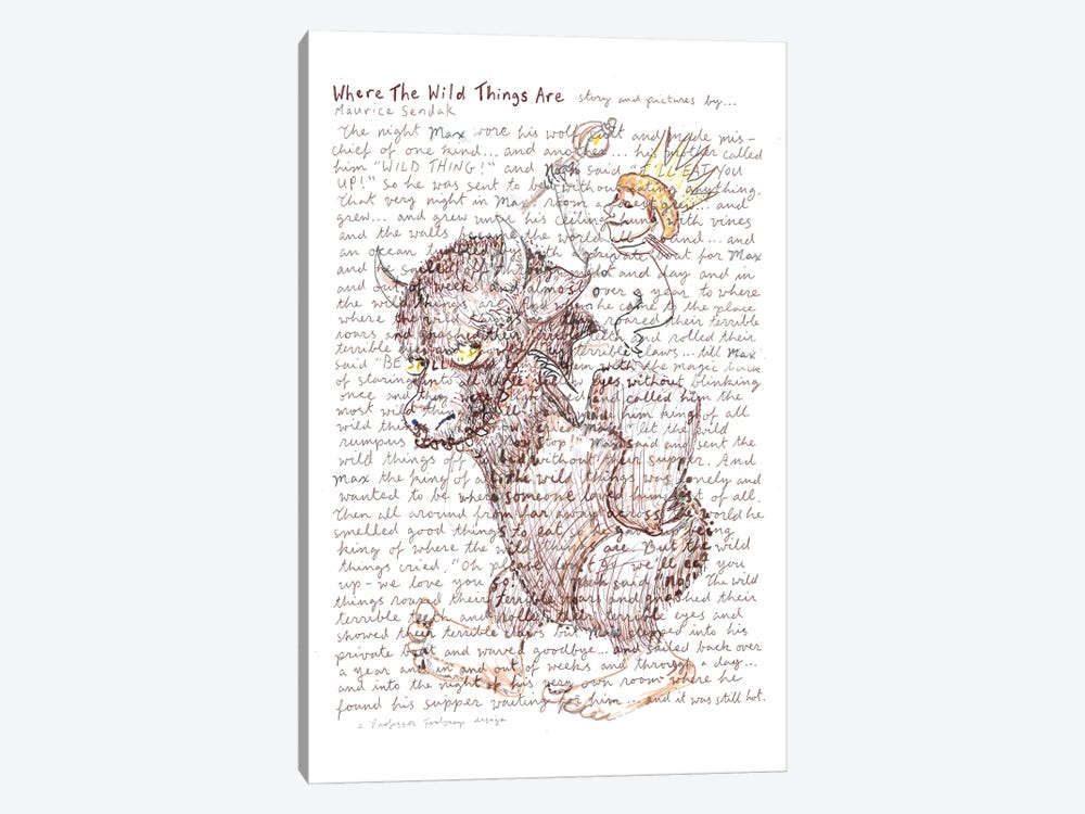 Where The Wild Things Are by Professor Foolscap 1-piece Canvas Art Print