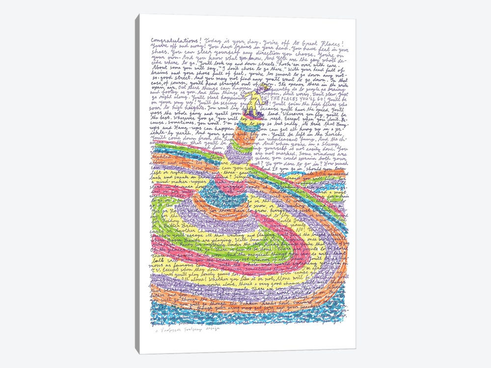 Oh The Places by Professor Foolscap 1-piece Canvas Wall Art