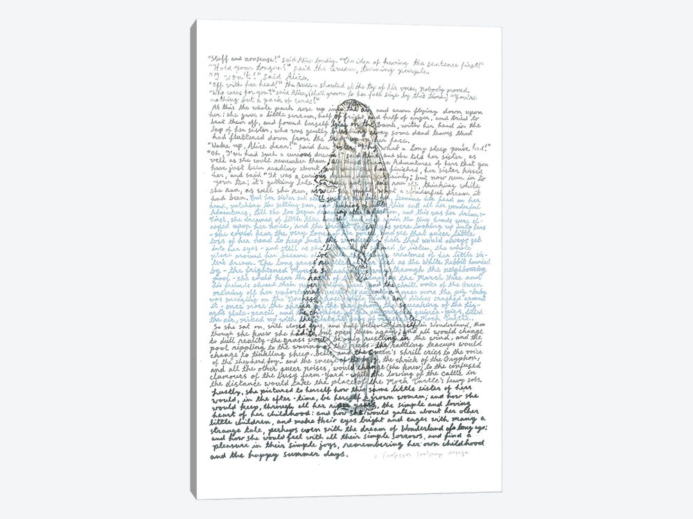 Alice In Wonderland by Professor Foolscap 1-piece Canvas Art Print