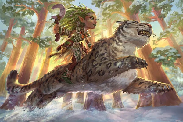 Cards & Board Games: Druid Riding Her Leopard by Pathfinder