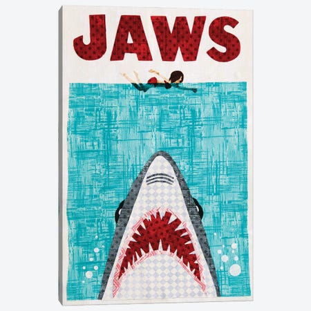 Jaws Canvas Print #PFP32} by Pop Fabric Posters by Ali Scher Canvas Wall Art