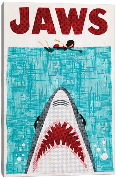Jaws Canvas Art Print - Pop Fabric Posters by Ali Scher