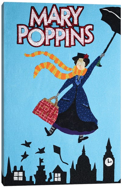 Mary Poppins Canvas Art Print - Musical Movie Art