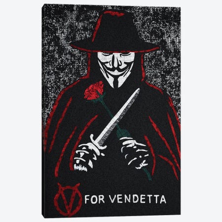 V For Vendeta Canvas Print #PFP86} by Pop Fabric Posters by Ali Scher Canvas Wall Art