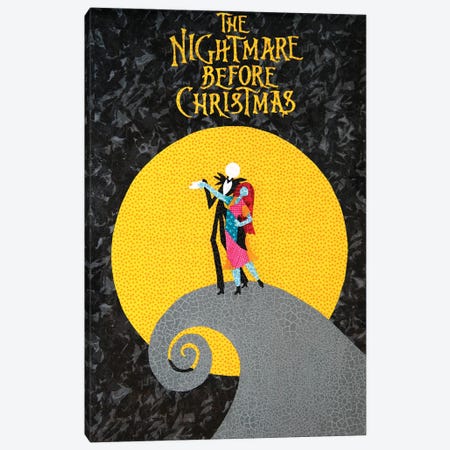 Nightmare Before Christmas Canvas Print #PFP90} by Pop Fabric Posters by Ali Scher Canvas Artwork