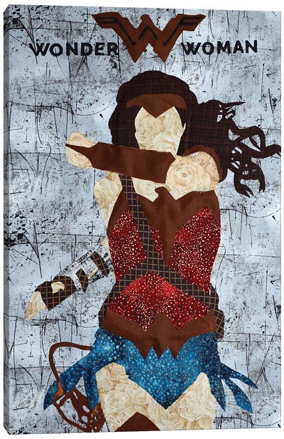 Wonder Woman Canvas Art Print - Pop Fabric Posters by Ali Scher