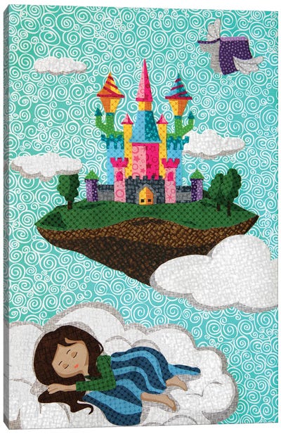 Castle On A Cloud - Castle Series Canvas Art Print - Pop Fabric Posters by Ali Scher