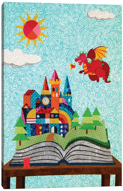 Pop Up Castle Canvas Art Print - Book Art